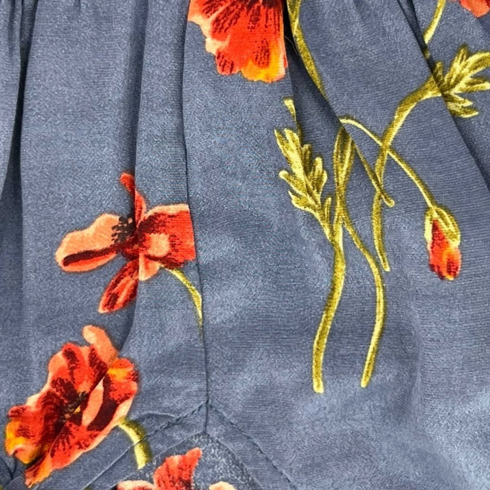 Astr Blue Floral V-Neck Dress | Short Length